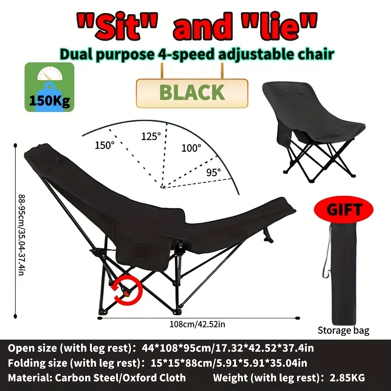 Portable Adjustable Folding Mo - Outdoor Sport Chairs recension och pris