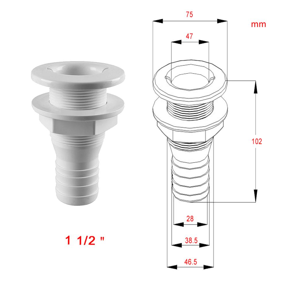 Marine Thru Hull Hose Fitting  - Outdoor Sport Hose recension och pris