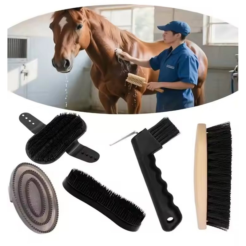 【SPECIAL】5-Piece Horse Groomin - Grooming Kit Horse recension och pris