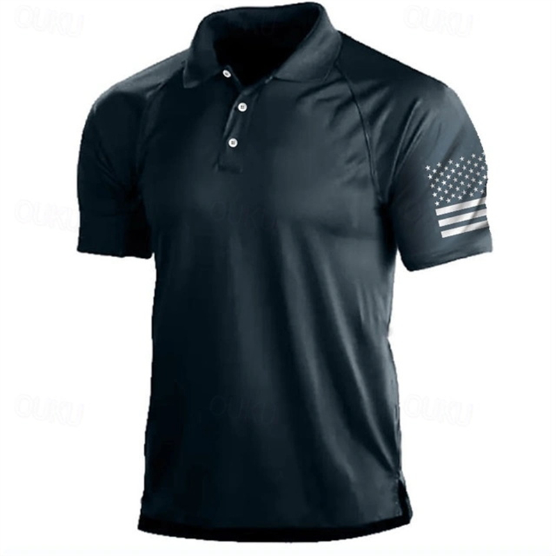3D Print USA Flag Pattern Polo - Outdoor Sport Usa recension och pris