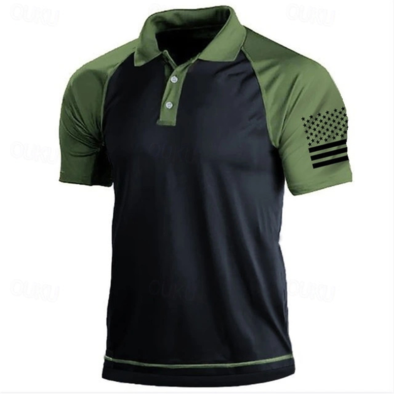 3D Print USA Flag Pattern Polo - Outdoor Sport Usa recension och pris