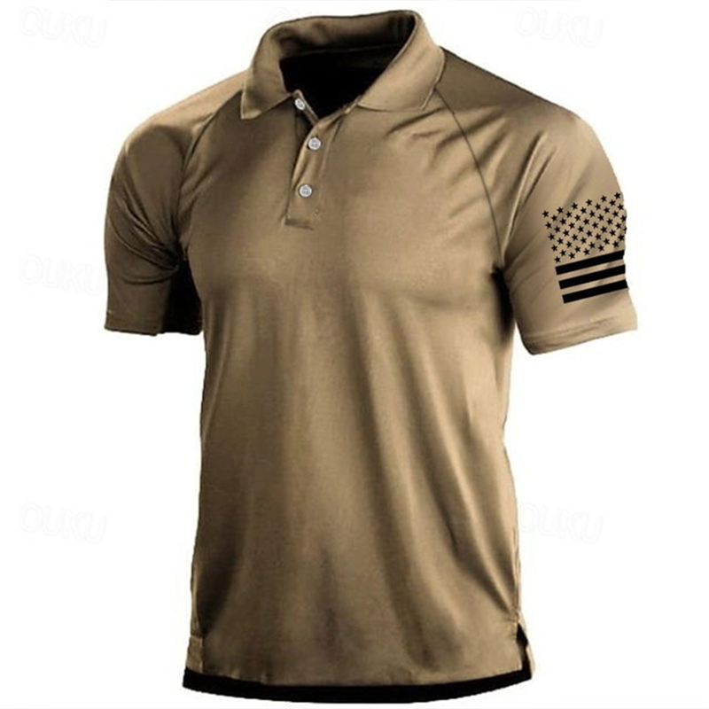3D Print USA Flag Pattern Polo - Outdoor Sport Usa recension och pris