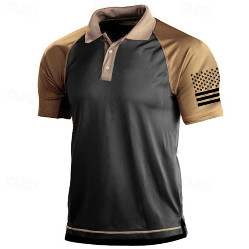 3D Print USA Flag Pattern Polo - Outdoor Sport Usa recension och pris