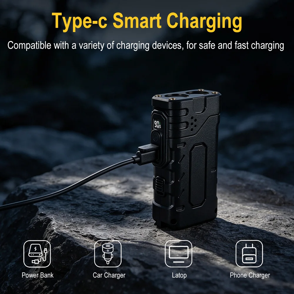 BORUIiT Hand Crank EDC LED Fla - Outdoor Sport Lights recension och pris